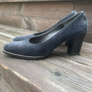 Bruno Magli Lord and Taylor suede chunky heels 8